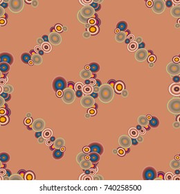 Seamless texture with colored circle pattern for background.