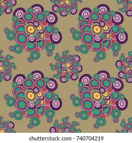 Seamless texture with colored circle pattern for background.