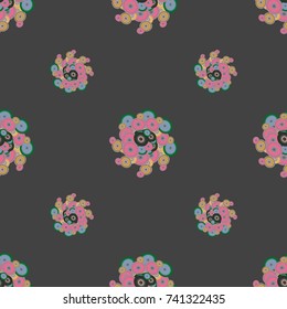 Seamless texture with colored circle pattern for background.