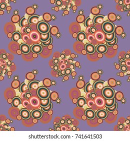 Seamless texture with colored circle pattern for background.