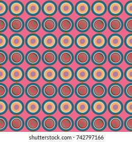 Seamless texture with colored circle pattern for background.