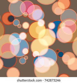 Seamless texture with colored circle pattern for background.