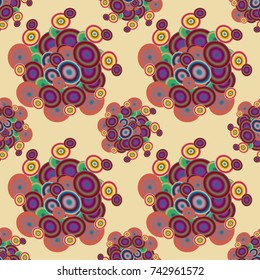 Seamless texture with colored circle pattern for background.
