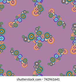 Seamless texture with colored circle pattern for background.