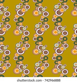 Seamless texture with colored circle pattern for background.