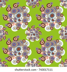 Seamless texture with colored circle pattern for background.