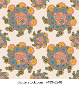Seamless texture with colored circle pattern for background.