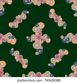 Seamless texture with colored circle pattern for background.