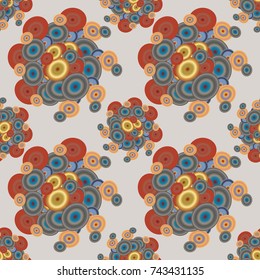 Seamless texture with colored circle pattern for background.