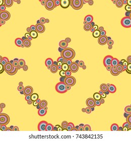 Seamless texture with colored circle pattern for background.