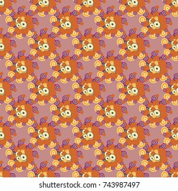 Seamless texture with colored circle pattern for background.