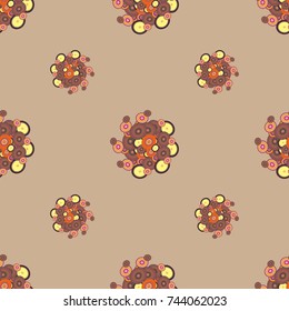 Seamless texture with colored circle pattern for background.