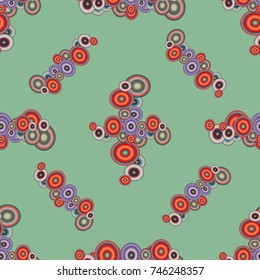 Seamless texture with colored circle pattern for background.