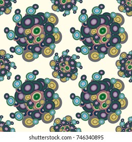 Seamless texture with colored circle pattern for background.
