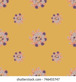 Seamless texture with colored circle pattern for background.