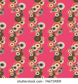 Seamless texture with colored circle pattern for background.