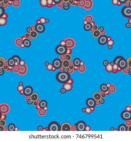 Seamless texture with colored circle pattern for background.
