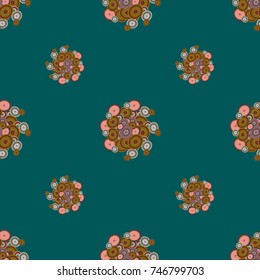 Seamless texture with colored circle pattern for background.