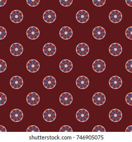 Seamless texture with colored circle pattern for background.