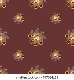 Seamless texture with colored circle pattern for background.
