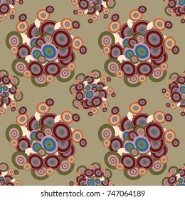Seamless texture with colored circle pattern for background.