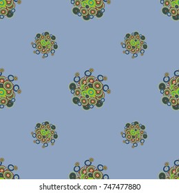 Seamless texture with colored circle pattern for background.