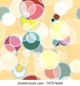 Seamless texture with colored circle pattern for background.