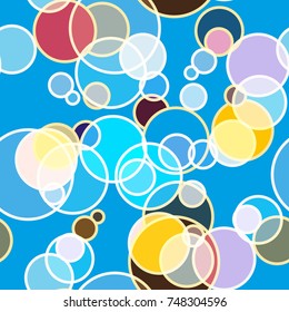 Seamless texture with colored circle pattern for background.
