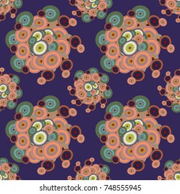 Seamless texture with colored circle pattern for background.