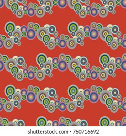 Seamless texture with colored circle pattern for background.