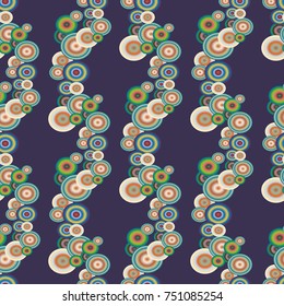 Seamless texture with colored circle pattern for background.