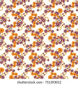 Seamless texture with colored circle pattern for background.