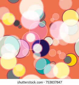 Seamless texture with colored circle pattern for background.