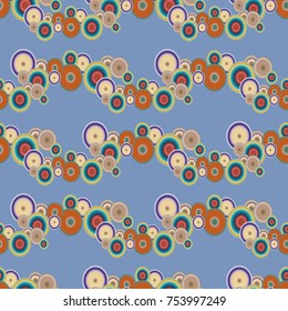 Seamless texture with colored circle pattern for background.