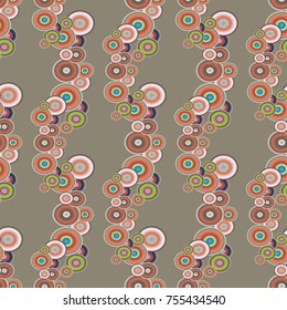 Seamless texture with colored circle pattern for background.