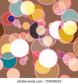 Seamless texture with colored circle pattern for background.