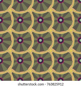 Seamless texture with colored circle pattern for background.