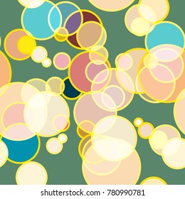 Seamless texture with colored circle pattern for background.