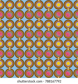 Seamless texture with colored circle pattern for background.