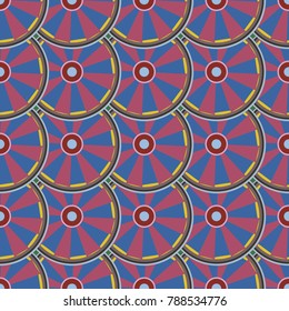 Seamless texture with colored circle pattern for background.