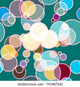 Seamless texture with colored circle pattern for background.