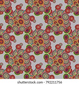 Seamless texture with colored circle pattern for background.