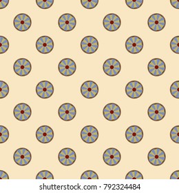 Seamless texture with colored circle pattern for background.