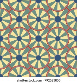 Seamless texture with colored circle pattern for background.