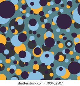 Seamless texture with colored circle pattern for background.