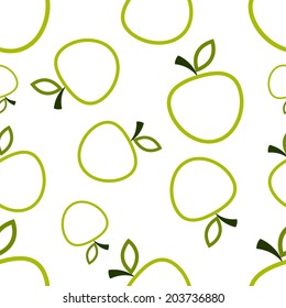 seamless texture of colored contours apples on white background