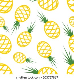 seamless texture of colored contours on a white background pineapple