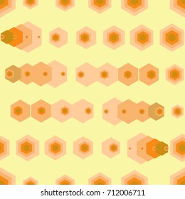 Seamless texture. Colored polygons on a yellow background