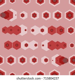 Seamless texture. Colored polygons on a red background
