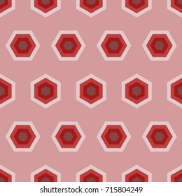 Seamless texture. Colored polygons on a red background
